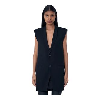 Rick Owens Vests, female, Black, Size: XS Sleeveless Tailored Blazer