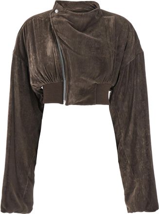 Rick Owens hollywood Cropped Jacket With Front Zip Closure In Viscose Blend Woman