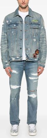 Amiri Unisex Vintage Pegasus Trucker Jacket - Blue Cotton - Size Large