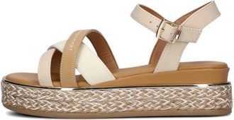 Tommy Hilfiger Schoenen, Dames, Beige, 33 EU, Beige Sandalen - Stijlvol Model