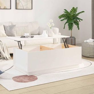 Berkfield Home Beautiful Coffee Table White 100x50x35 cm Solid Wood Pine | Size: 100 x 50 x 35 cm