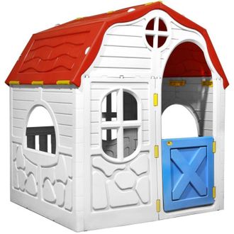 vidaXL Casita De Juegos Plegable Para Ni&ntilde;os Con Puertas Y Ventanas Vidaxl