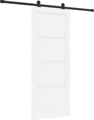 vidaXL Puerta Corredera Blanco Y Negro 83 X 202 Cm Vidaxl