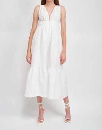 En Saison Jacquard Dress In Off White