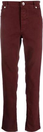 Brunello Cucinelli Burgundy Straight-Leg Trousers, Brand Size 62 (US Size 46)