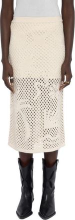 Zadig&Voltaire Soly Colin Linen & Cotton Jacquard Mesh Sweater Skirt in Ecru at Nordstrom, Size X-Small