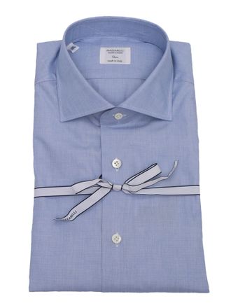 Mazzarelli Slim Fit Shirt In Blue Cotton