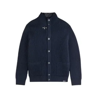Fay Cardigan in Lana con Gilet Imbottito Rimovibile - - Knitwear - Uomo - Blu - XL