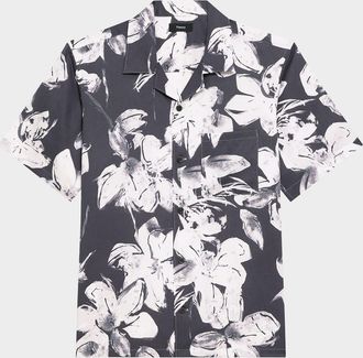 Theory Mens Noll Floral Pocket Camp Shirt