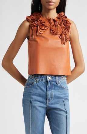 Ulla Johnson Marlowe Floral Appliqu&eacute; Top in Sienna at Nordstrom, Size 10