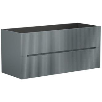 Vente-Unique Vente-unique - Mobile sotto lavabo sospeso a righe 120 cm Grigio - pavani