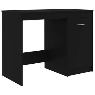 vidaXL Escritorio De Madera Contrachapada Negro 100x50x76 Cm Vidaxl