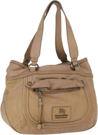 Burberry Pre-owned Handbags, female, Beige, Size: ONE SIZE Pre-owned Leather Handbag
