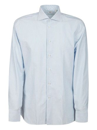 Borriello striped-pattern cotton shirt - men - Cotton - 40 - Blue