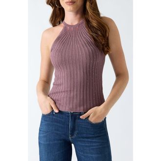 Guess Metallic Rib Tank in Purple at Nordstrom, Size X-Small