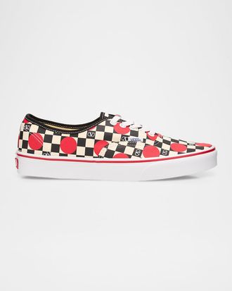 Valentino Garavani x Vans Mens Authentic Checkerboard Canvas Low-Top Sneakers