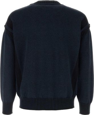 Kenzo Mens Flower Sweater Navy Cotton Wool