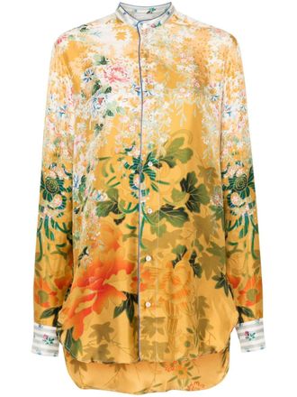 Pierre-Louis Mascia Aloe satin silk shirt - women - Silk - S - Yellow