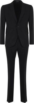 Emporio Armani Single Breasted Suit - Heren - Business pakken - Zwart - M - Wol - Kostuums