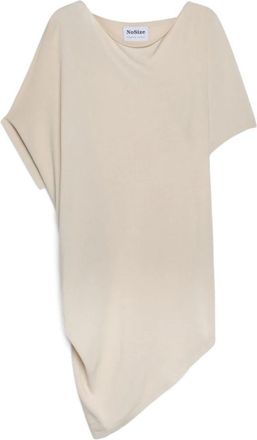 Fiorella Rubino Asymmetrische trui van viscosemix - Dames - Blouses - Beige - M/L - Nylon - Overhemden