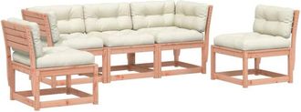 vidaXL Vidaxl - Set De Sof&aacute;s Jard&iacute;n 5 Pzas Con Cojines Madera Maciza Douglas