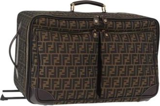 Fendi Pre-owned Weekend Bags, female, Brown, Size: ONE SIZE Pre-owned Canvas Weekend Bag