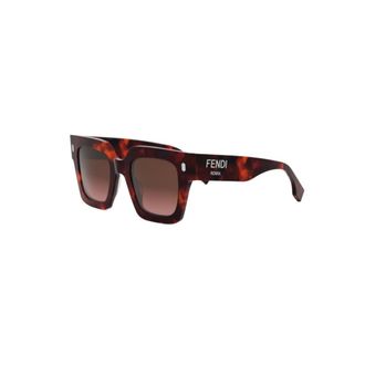 Fendi Sunglasses, unisex, Brown, Size: 50 MM Square Havana Sunglasses Bestseller Model
