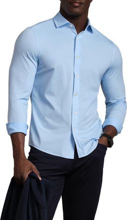 Rhone Commuter Slim Fit Button-Up Shirt in Business Blue Diamond Geo at Nordstrom, Size Xx-Large