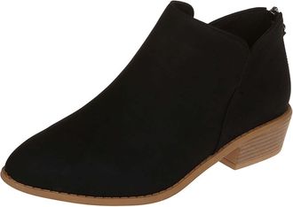 Generic Ankle Boots Women Casual Comfortable Chelsea Booties Stylish Pointed Toe Back Zipper Classic Low Chunky Heel Western Cowboy Boots Outdoor Walking