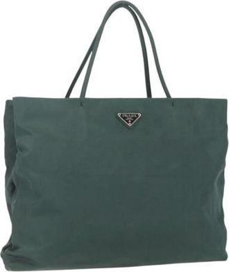 Prada Pre-owned Tote Bags, female, Green, Size: ONE SIZE Pre-owned Vintage Nylon Tote