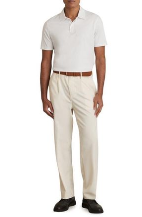 Reiss Earl Solid Cotton Polo in White at Nordstrom, Size X-Small