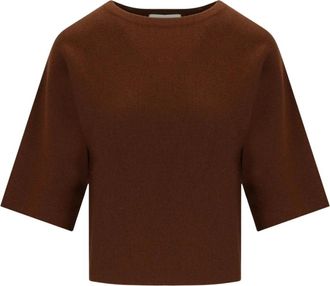 Marella Cottage Top - Dames - Ronde hals truien - Bruin - XS - Wol - Truien & Vesten