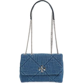 Tory Burch Small Kira Quilted Denim Crossbody Bag in Blue at Nordstrom