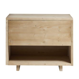Hannun Mesita de noche de madera maciza de abeto en color natural