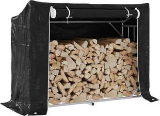 vidaXL Le&ntilde;ero Cubierta Lluvia 151x60,5x110,5 Cm Acero Galvanizado Vidaxl