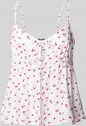 Review Top mit Schnürrung in Weiss, Größe XS