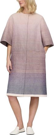 Lafayette 148 New York Collarless Elbow Sleeve Silk & Wool-Blend Coat