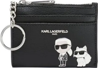 Karl Lagerfeld Care Case W/ Key Ring in Black Combo at Nordstrom