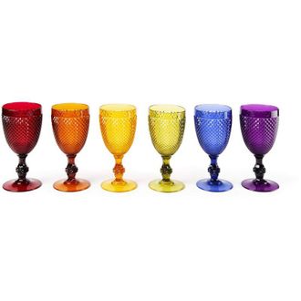 Excelsa Excelsa 48777 Diamond Set 6 Calici da Vino Infrangibili, Plastica, Multicolore