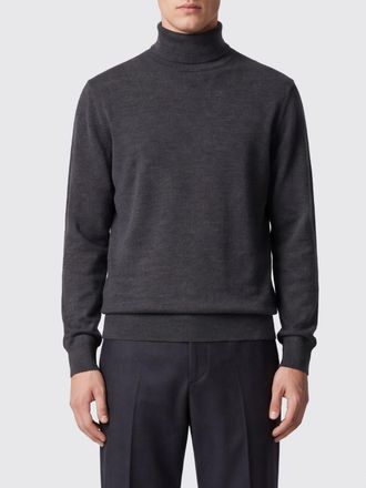 Canali Pure Wool Long-Sleeved Turtleneck Jumper with Ribbed Trims
