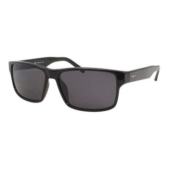 Ferragamo Sunglasses Rectangle Full Rim, Black Frame And Grey Lens Sf960S001