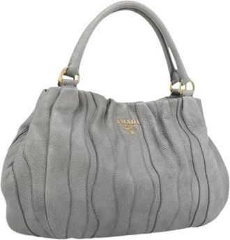 Prada Pre-owned Vintage Hand Bag - Dames - Vintage Handtas - Grijs - ONE Size - Leer - Vintage