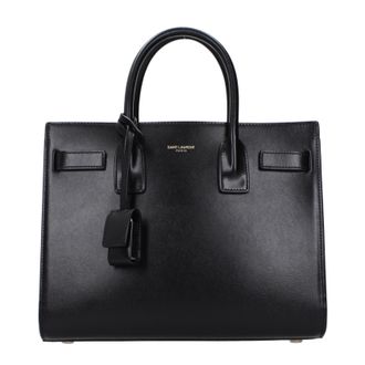 Saint Laurent Handtasche Sac De Jour Damens Schwarzes Leder