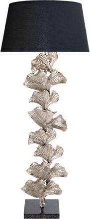 Global Interiors Design Stehlampe Gingko mit Marmorsockel 50 x 122 cm, Silber