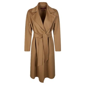 Max Mara Belted Coats, female, Brown, Size: 2XS Mstcles Coat