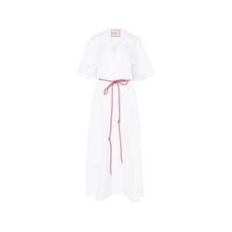 Plan C Shirt Dresses, female, White, Size: L Abito Plissettato