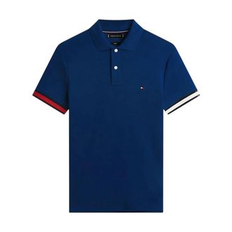 Tommy Hilfiger Polo Shirts, male, Blue, Size: M Slim Fit Smooth Cotton Interlock Polo