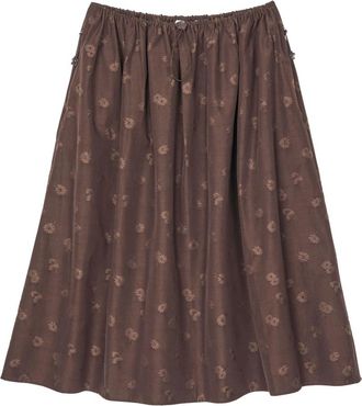 Cecilie Bahnsen Fiella Volledige Midirok - Dames - Midirokken - Bruin - XS - Katoen - Rokken