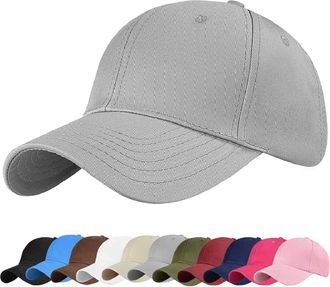 Heekpek Baseball Cap Messy Bun Ponytail Half Mesh Adjustable Cap Hat Unisex Polo Style Classic Sports Casual Plain Summer Sun Hat Peaked Cap Grey