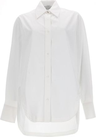 Sportmax Relaxed White Poplin Kimono Shirt